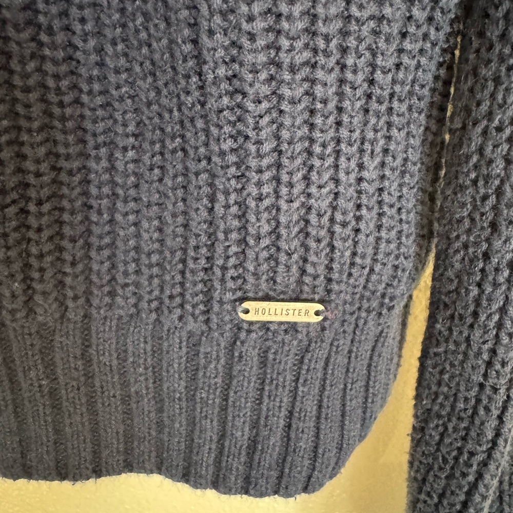 Hollister Striped Knit Sweater Navy Red White Small - Picture 6 of 10